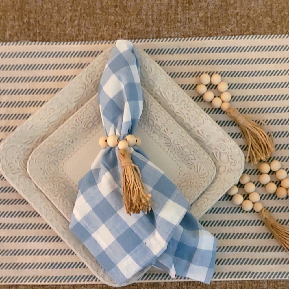 Wooden beaded napkin rings